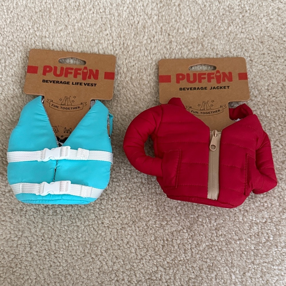NWT Puffin Blue & Red Beverage Life Vest